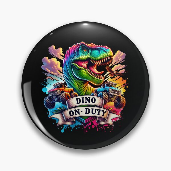Item preview, Dino on Duty – T-Rex Patrolling Monster Trucks Design for Apparel & Accessories designed and sold by artedigital99.