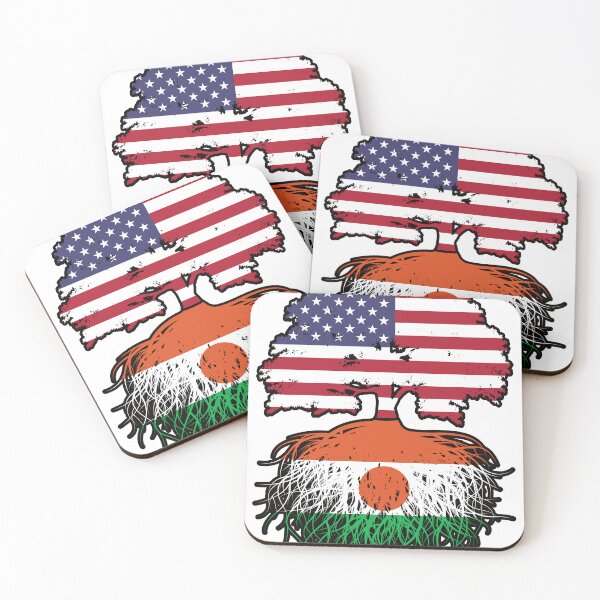 Item preview, Niger Nigerien American USA Tree Roots Flag designed and sold by FlagX.