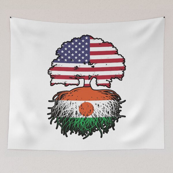 Item preview, Niger Nigerien American USA Tree Roots Flag designed and sold by FlagX.