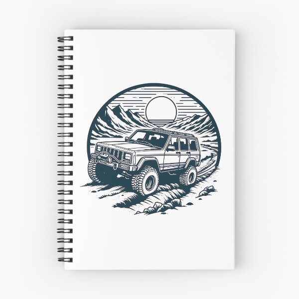 Item preview, Cherokee XJ 4x4 USA offroad Vintage old school vehicle  - line art designed and sold by Off-Road-Zone.