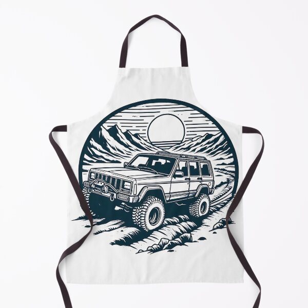 Item preview, Cherokee XJ 4x4 USA offroad Vintage old school vehicle  - line art designed and sold by Off-Road-Zone.