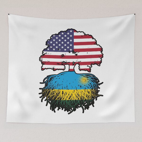 Item preview, Rwanda Rwandan American USA Tree Roots Flag designed and sold by FlagX.