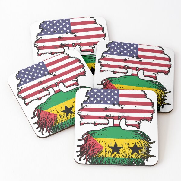 Item preview, Sao Tome and Principe Sao Tomean American USA Tree Roots Flag designed and sold by FlagX.