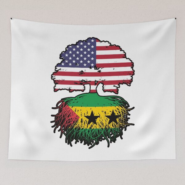 Item preview, Sao Tome and Principe Sao Tomean American USA Tree Roots Flag designed and sold by FlagX.