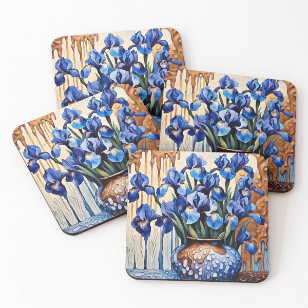 Item preview, Blue Irises in vase designed and sold by George Hutton Hunter.