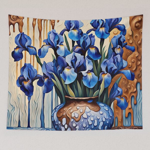 Item preview, Blue Irises in vase designed and sold by George Hutton Hunter.