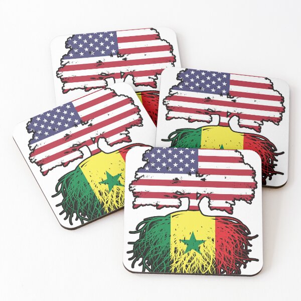 Item preview, Senegal Senegalese American USA Tree Roots Flag designed and sold by FlagX.