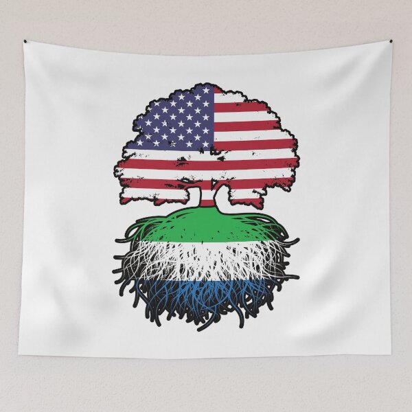 Item preview, Sierra Leone Sierra Leonean American USA Tree Roots Flag designed and sold by FlagX.
