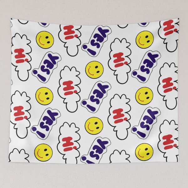 Item preview, Say Hi say Yes smile emoji print designed and sold by Ryslissa.