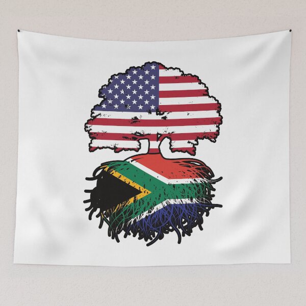 Item preview, South Africa South African American USA Tree Roots Flag designed and sold by FlagX.