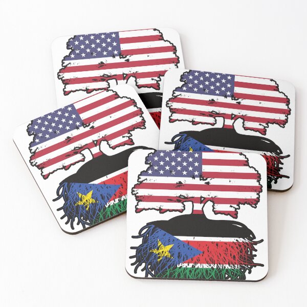 Item preview, South Sudan South Sudanese American USA Tree Roots Flag designed and sold by FlagX.