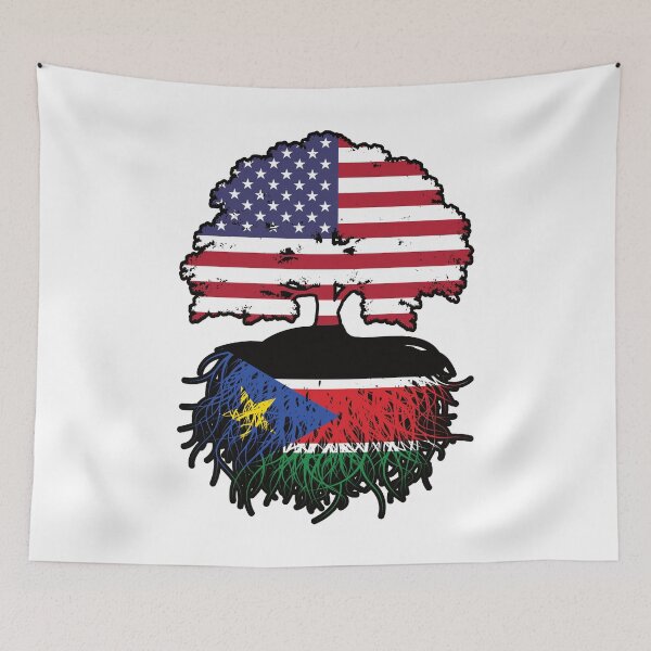 Item preview, South Sudan South Sudanese American USA Tree Roots Flag designed and sold by FlagX.