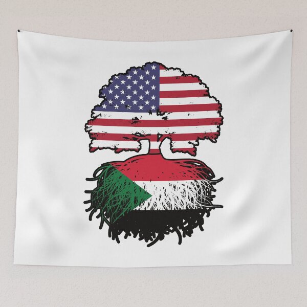 Item preview, Sudan Sudanese American USA Tree Roots Flag designed and sold by FlagX.
