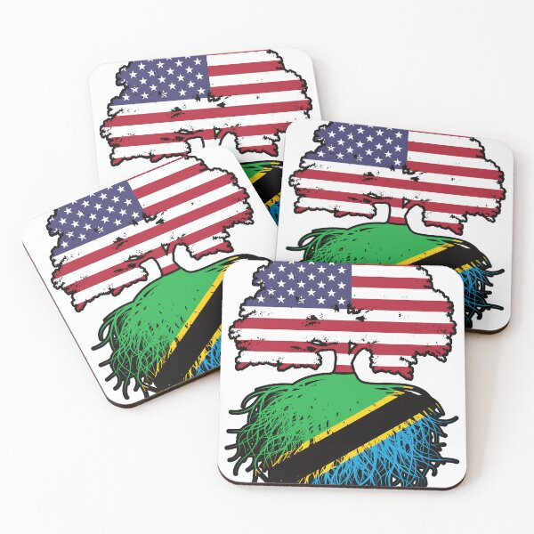 Item preview, Tanzania Tanzanian American USA Tree Roots Flag designed and sold by FlagX.