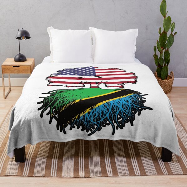 Item preview, Tanzania Tanzanian American USA Tree Roots Flag designed and sold by FlagX.