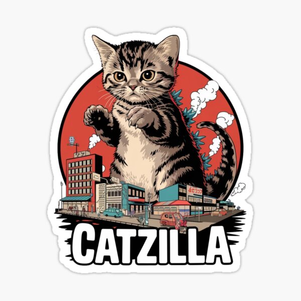 Item preview, Catzilla - Retro Japanese Kaiju Cat designed and sold by ascendiatee.