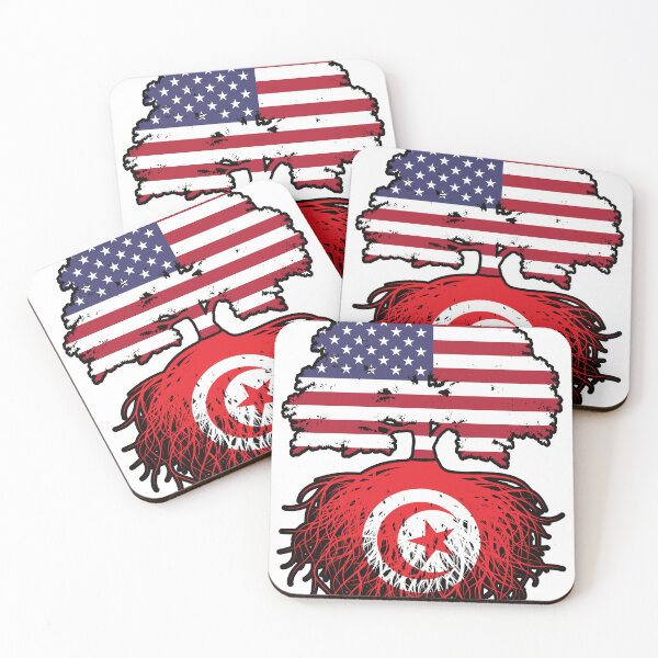 Item preview, Tunisia Tunisian American USA Tree Roots Flag designed and sold by FlagX.
