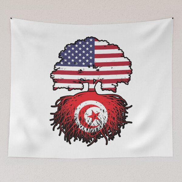 Item preview, Tunisia Tunisian American USA Tree Roots Flag designed and sold by FlagX.