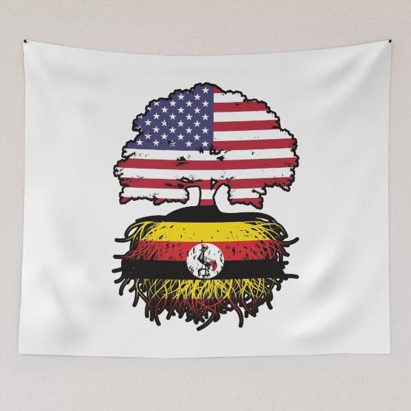 Item preview, Uganda Ugandan American USA Tree Roots Flag designed and sold by FlagX.
