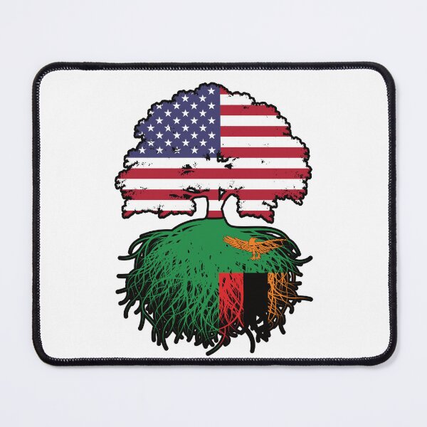 Item preview, Zambia Zambian American USA Tree Roots Flag designed and sold by FlagX.