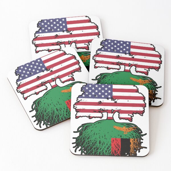 Item preview, Zambia Zambian American USA Tree Roots Flag designed and sold by FlagX.