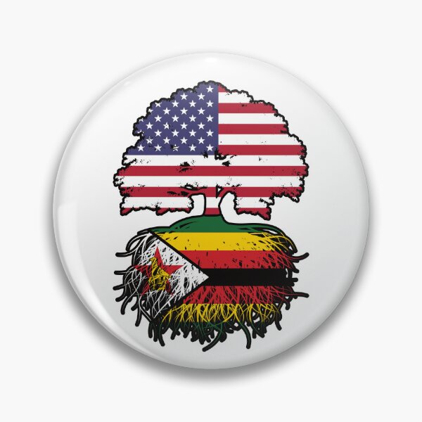 Item preview, Zimbabwe Zimbabwean American USA Tree Roots Flag designed and sold by FlagX.