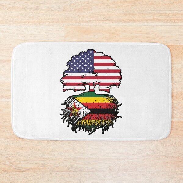 Item preview, Zimbabwe Zimbabwean American USA Tree Roots Flag designed and sold by FlagX.