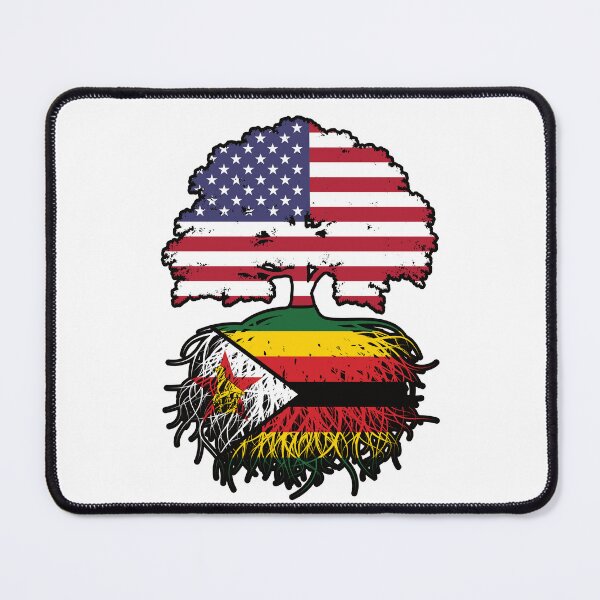 Item preview, Zimbabwe Zimbabwean American USA Tree Roots Flag designed and sold by FlagX.