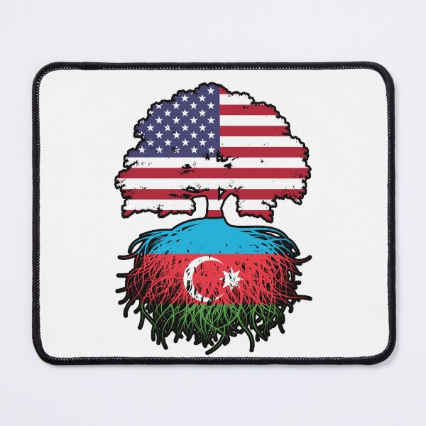 Item preview, Azerbaijan Azerbaijani American USA Tree Roots Flag designed and sold by FlagX.