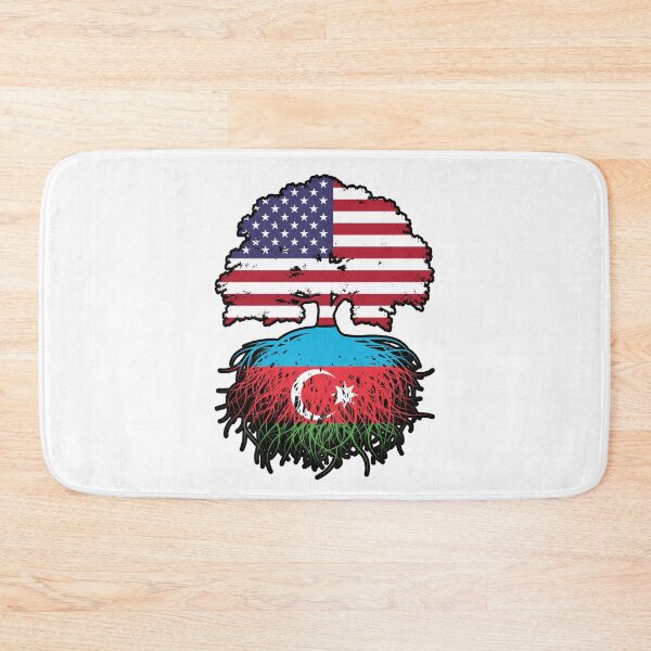 Item preview, Azerbaijan Azerbaijani American USA Tree Roots Flag designed and sold by FlagX.