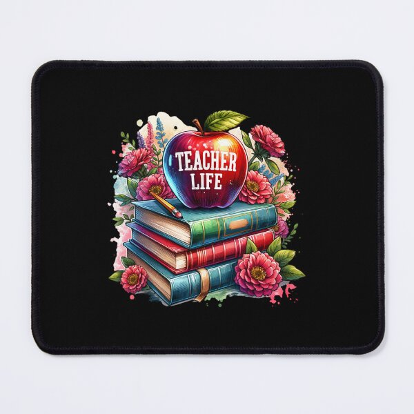 Item preview, Teacher Life – Apple & Books Floral Design for Educators designed and sold by artedigital99.