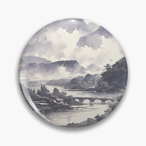 Item preview, Chinese Ink Style Bridge and Mountains designed and sold by Christian Weiss.