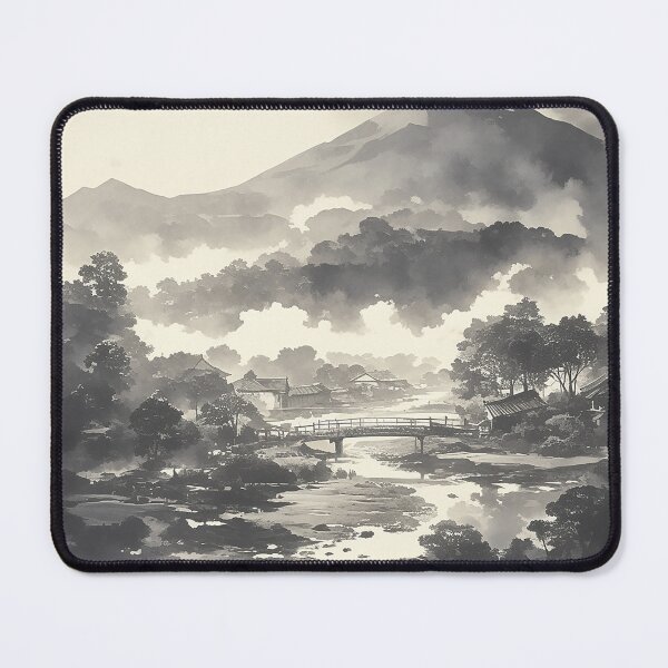 Item preview, Chinese Ink Style Bridge and Mountains designed and sold by Christian Weiss.