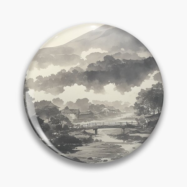 Item preview, Chinese Ink Style Bridge and Mountains designed and sold by Christian Weiss.
