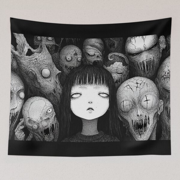 Item preview, Rage of the Forsaken - black and white horror manga anime girl designed and sold by ForsakenFrames.