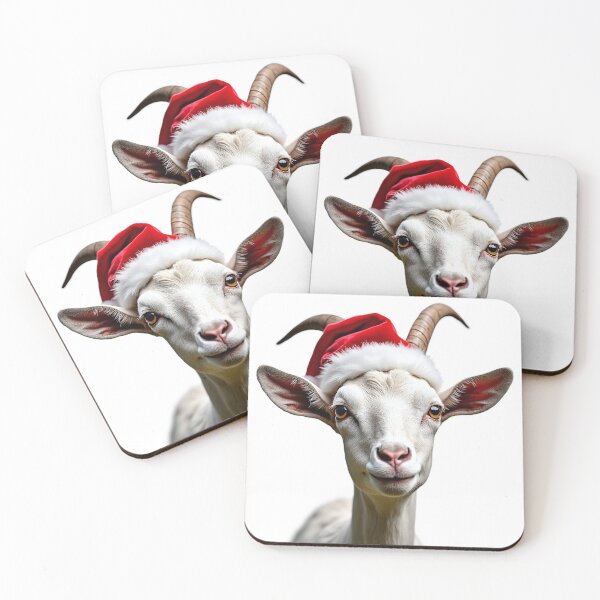 Item preview, Funny Goat Wearing Christmas Hat designed and sold by LazyOwlStore.