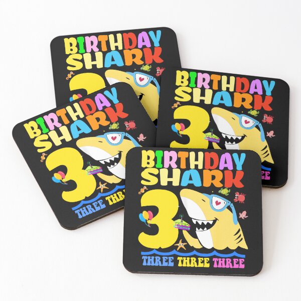 Item preview, Kids Shark Birthday 3rd Birthday Kids Boy 3 Year Old Gift Kids designed and sold by BASKF.
