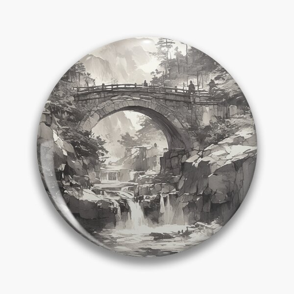 Item preview, Chinese Ink Style Bridge and Mountains designed and sold by Christian Weiss.