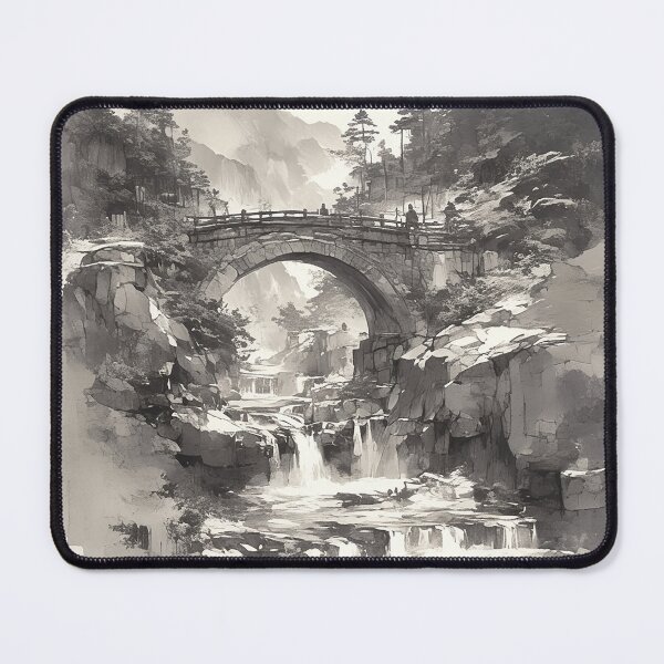 Item preview, Chinese Ink Style Bridge and Mountains designed and sold by Christian Weiss.