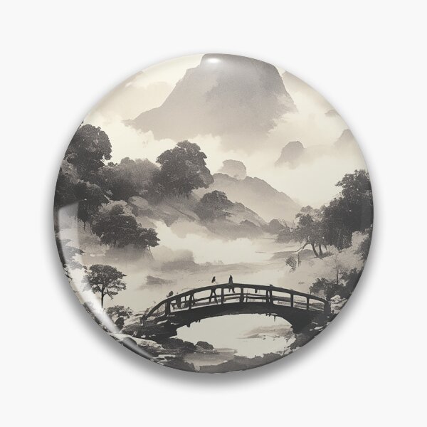 Item preview, Chinese Ink Style Bridge and Mountains designed and sold by Christian Weiss.
