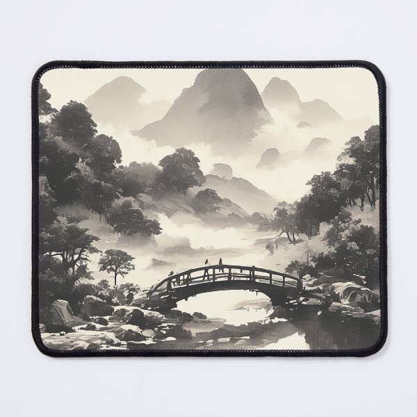 Item preview, Chinese Ink Style Bridge and Mountains designed and sold by Christian Weiss.