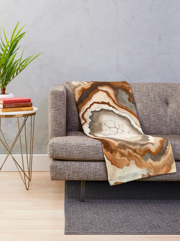 Thumbnail 2 of 6, Throw Blanket, Rustic Geode Pattern designed and sold by BirdsnStuff.