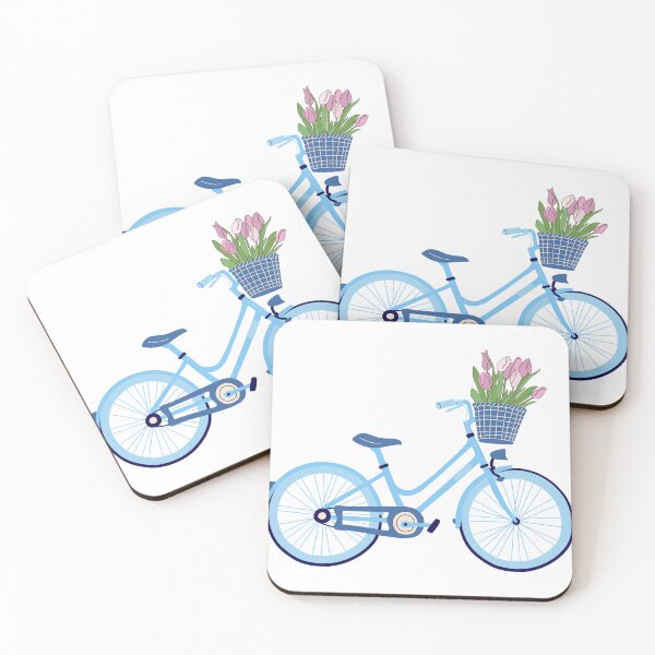 Item preview, Blue bicycle with tulips designed and sold by Allie Rockhill.