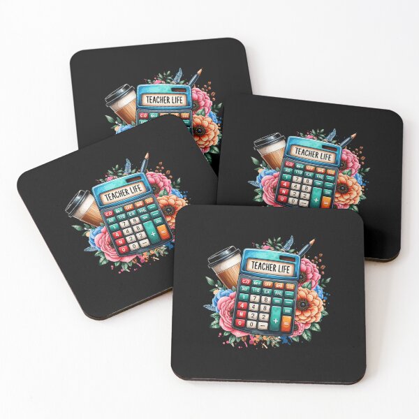 Item preview, Teacher Life – Calculator, Coffee & School Supplies Floral Design for Educators designed and sold by artedigital99.