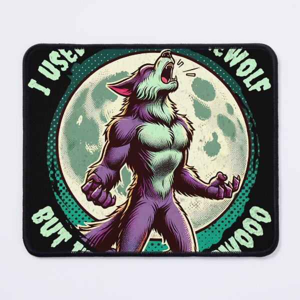Item preview, I Used to be a Werewolf Vintage Comic Halloween Black T designed and sold by PrintFanDesign.