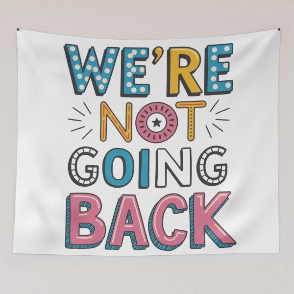 Item preview, Kamala Walz Election Slogan "We’re Not Going Back" Political Design designed and sold by BlissfulPrintz.