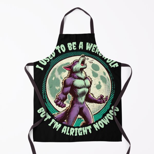 Item preview, I Used to be a Werewolf Vintage Comic Halloween Black T designed and sold by PrintFanDesign.