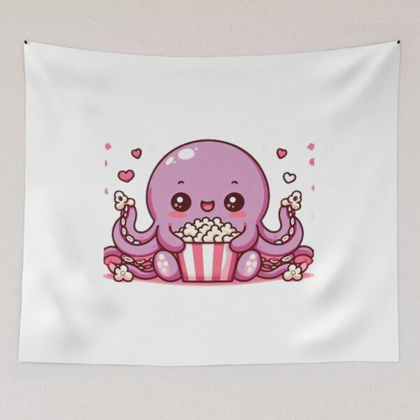 Item preview, octopus eating popcorn designed and sold by Eternalski.