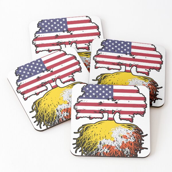 Item preview, Bhutan Bhutanese American USA Tree Roots Flag designed and sold by FlagX.