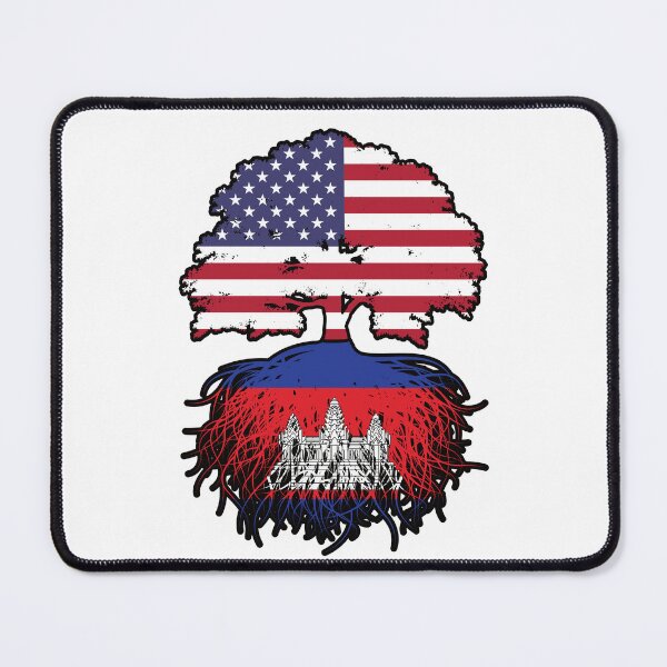 Item preview, Cambodia Cambodian American USA Tree Roots Flag designed and sold by FlagX.